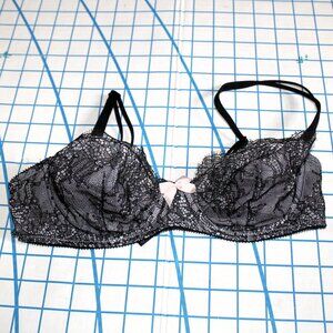 Victoria's Secret Unlined Demi Bra, Black Lace, 34B
